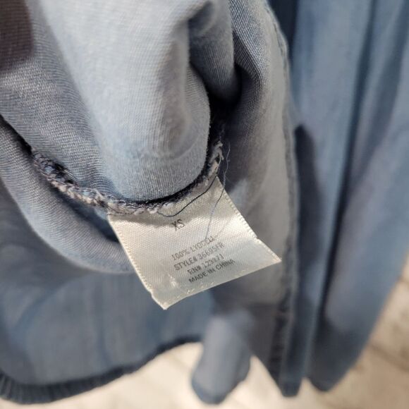 Blue Rain lyocell blue open shoulder top - Picture 7 of 12